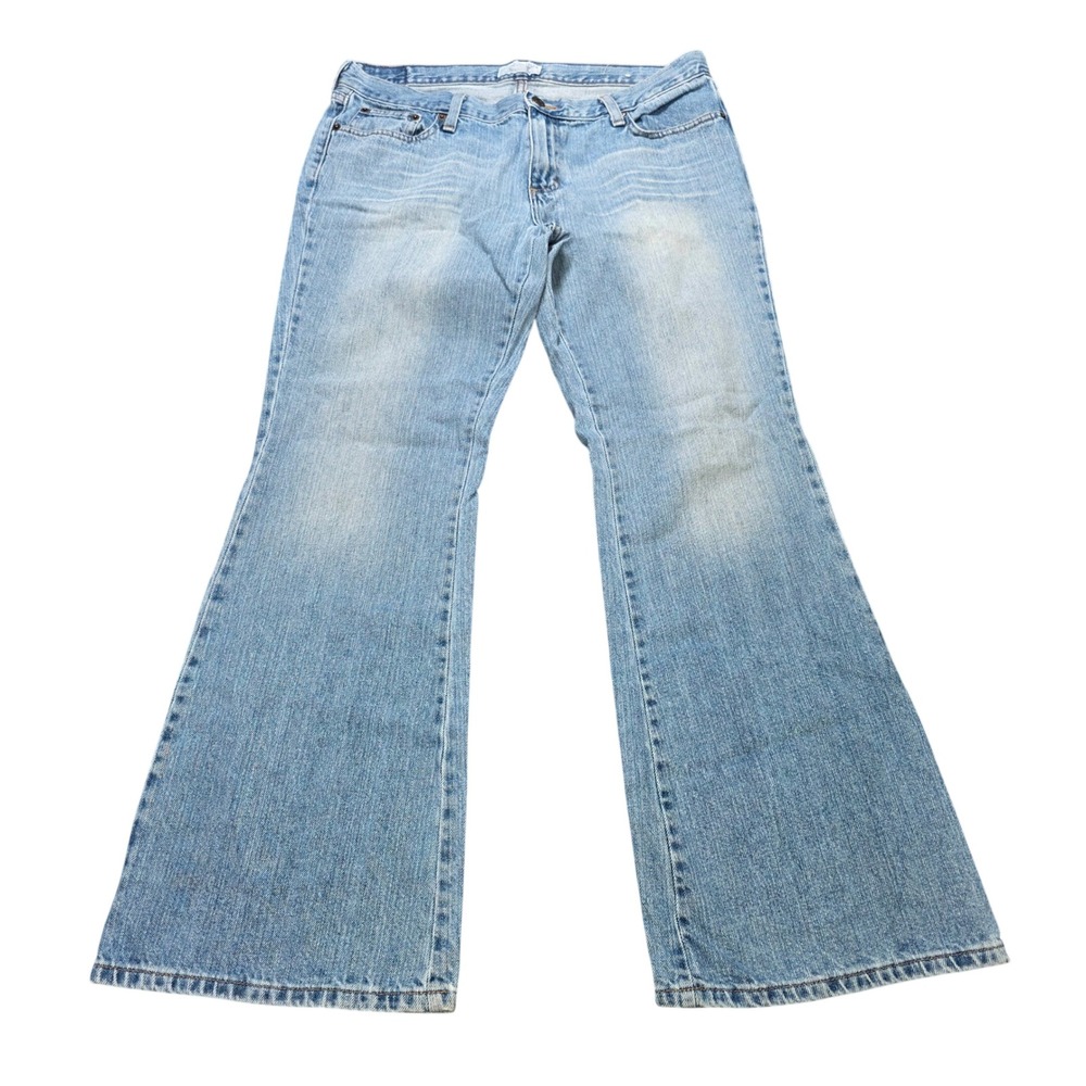 American Eagle Outfitters Hipster Fit Jeans Women's Size 12 Red Light Wash Flare